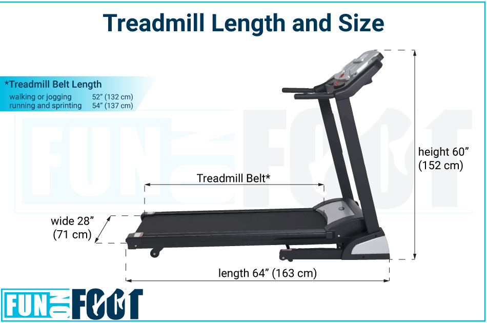 average size of a treadmill