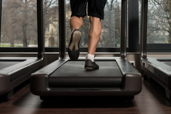 exercising on a treadmill