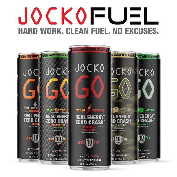 Jocko GO Energy Drinks Sugar Free - KETO, Vitamin B12, Vitamin B6, Nootropic - Flavor Options